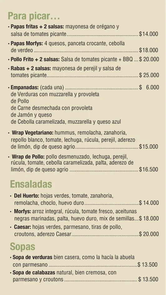 Menús Morfys · Morfys Mitre · 7