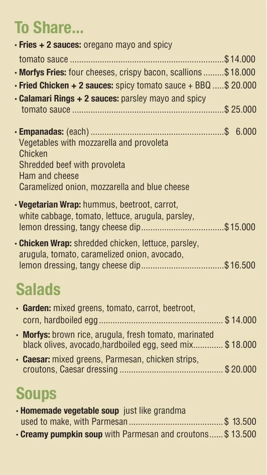 Morfys menus Â· Morfys Onelli Â· 7